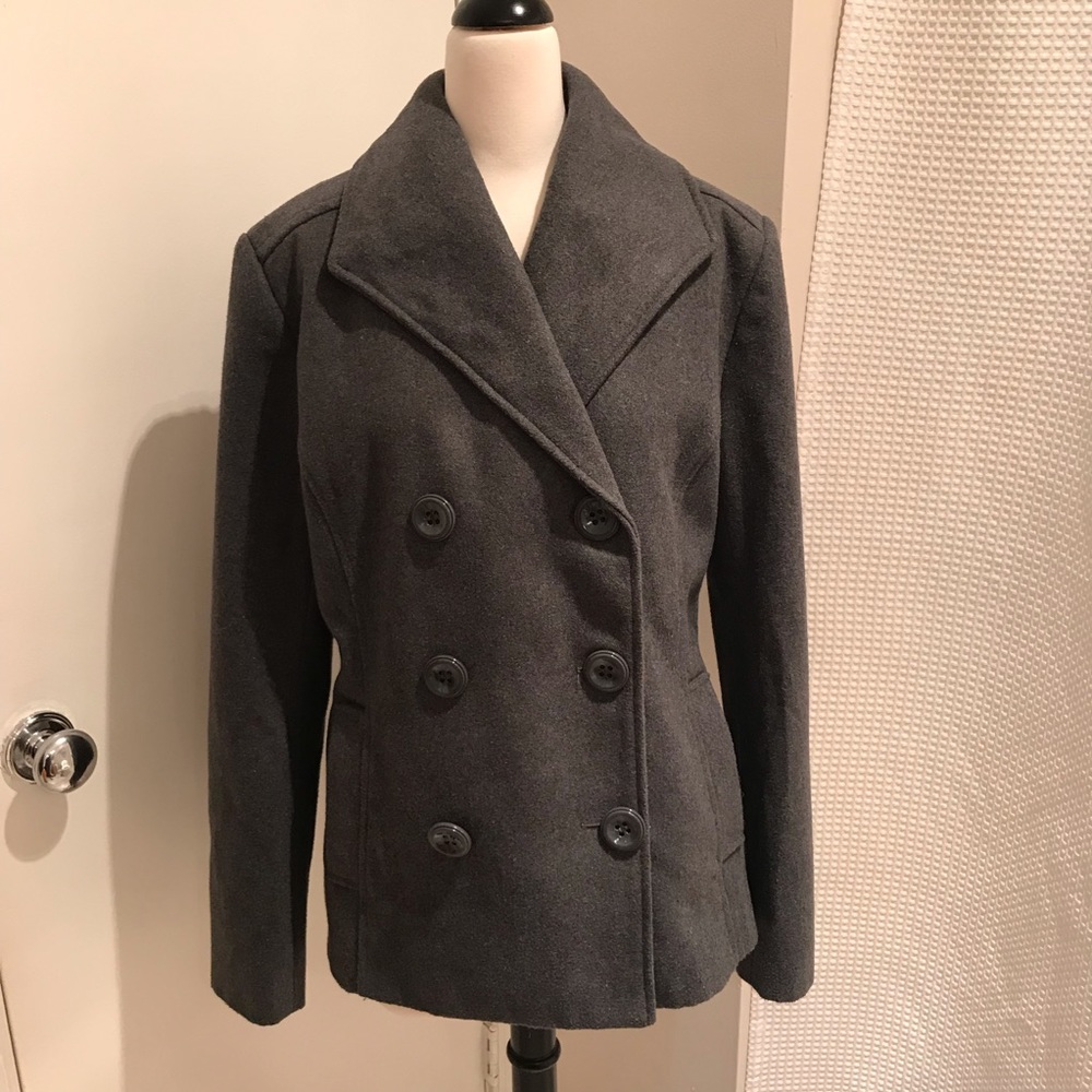 LIKE NEW LADIES PEA COAT BY RELIC GRAY SIZE LARGE